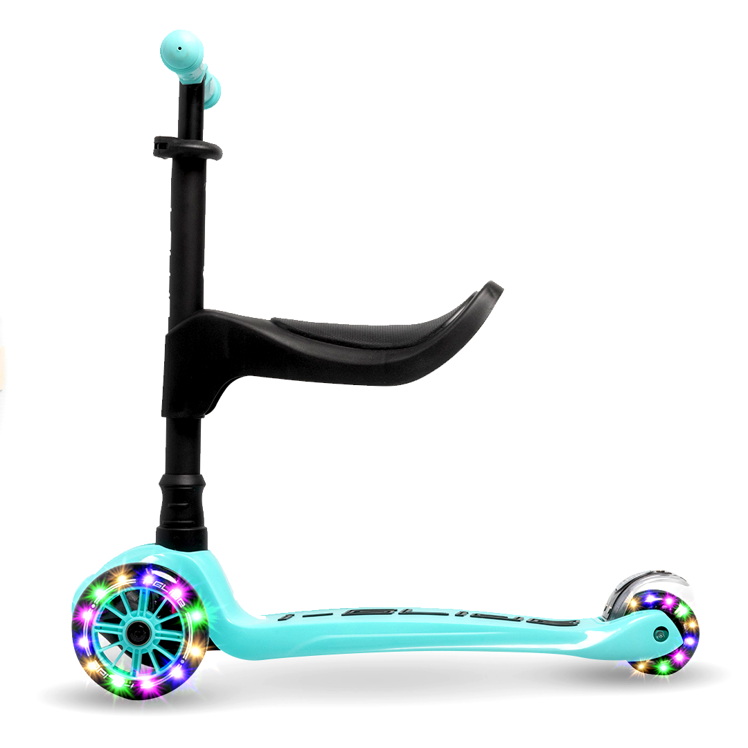 I GLIDE 3 Wheel Kids Scooter Aqua with Toddler Seat iGlide Scooters