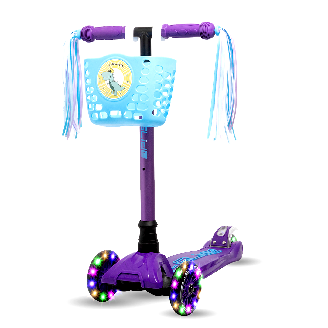 I-GLIDE Handlebar Basket - Blue Dinosaur