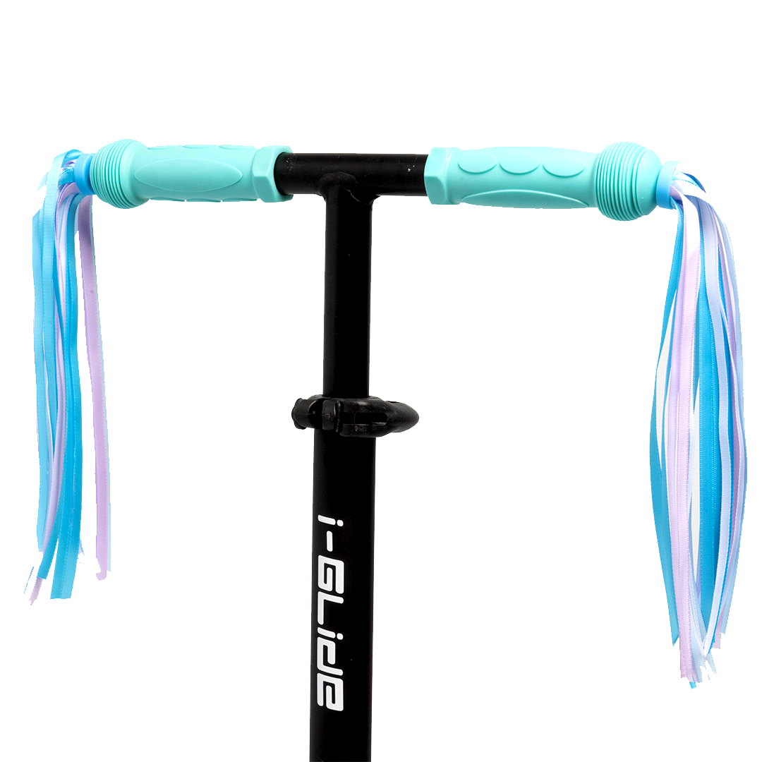 I-GLIDE Handlebar Ribbons Pair - Blue/White