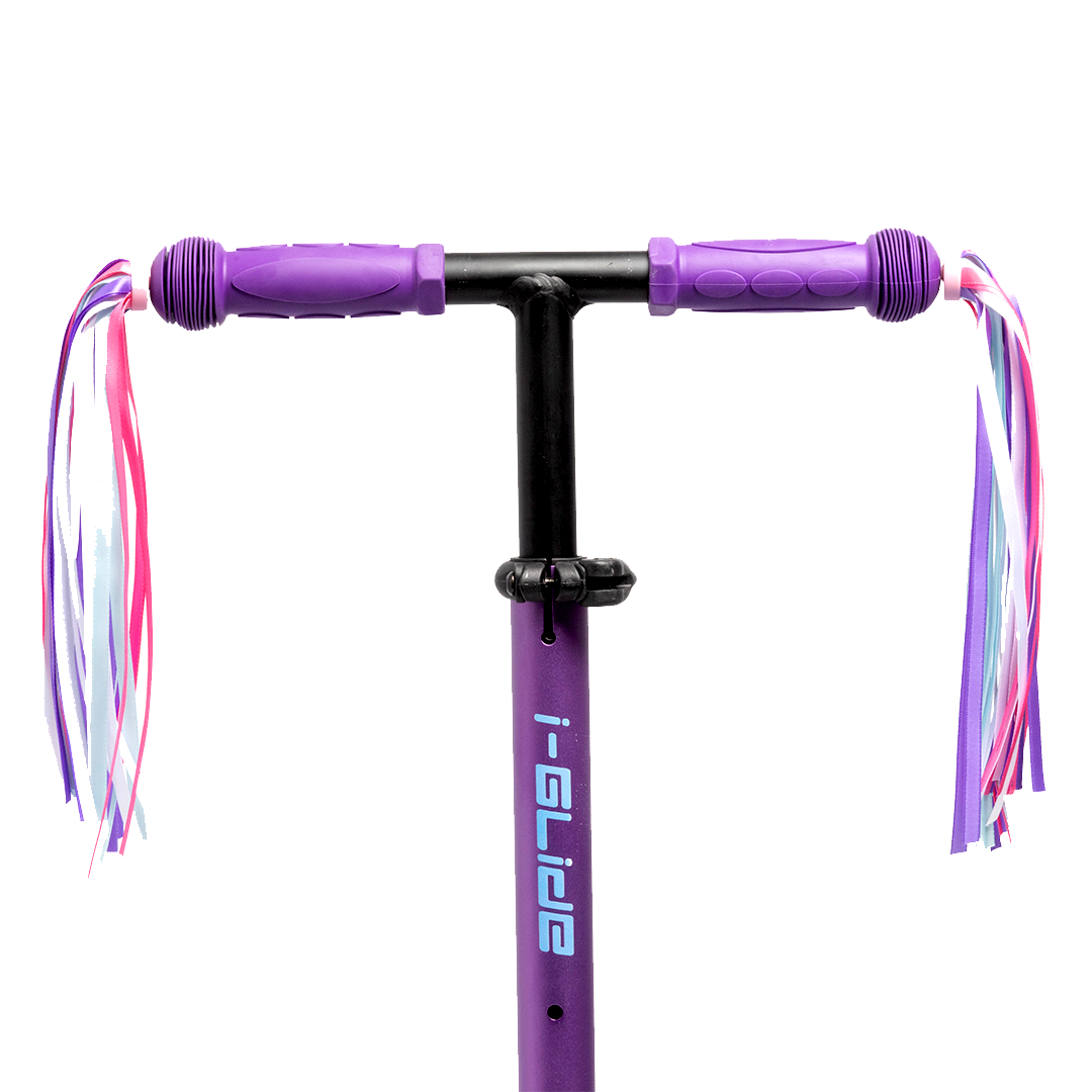 I-GLIDE Handlebar Ribbons Pair - Pink/Purple