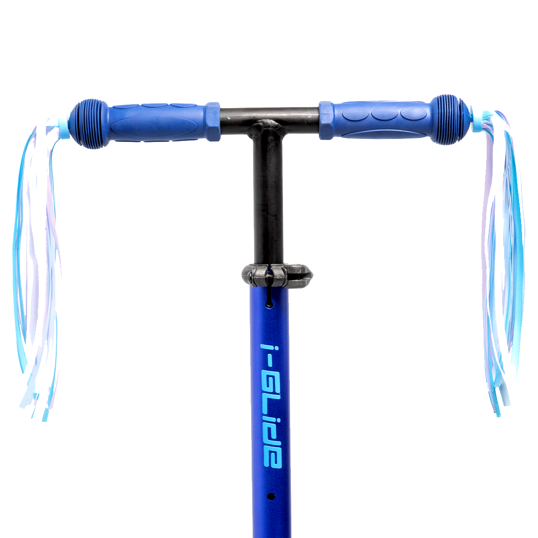 I-GLIDE Handlebar Ribbons Pair - Blue/White
