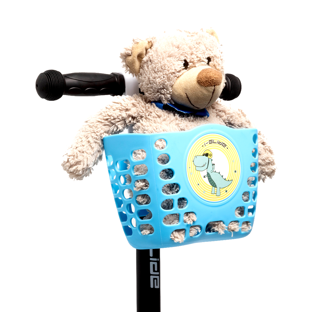 I-GLIDE Handlebar Basket - Blue Dinosaur