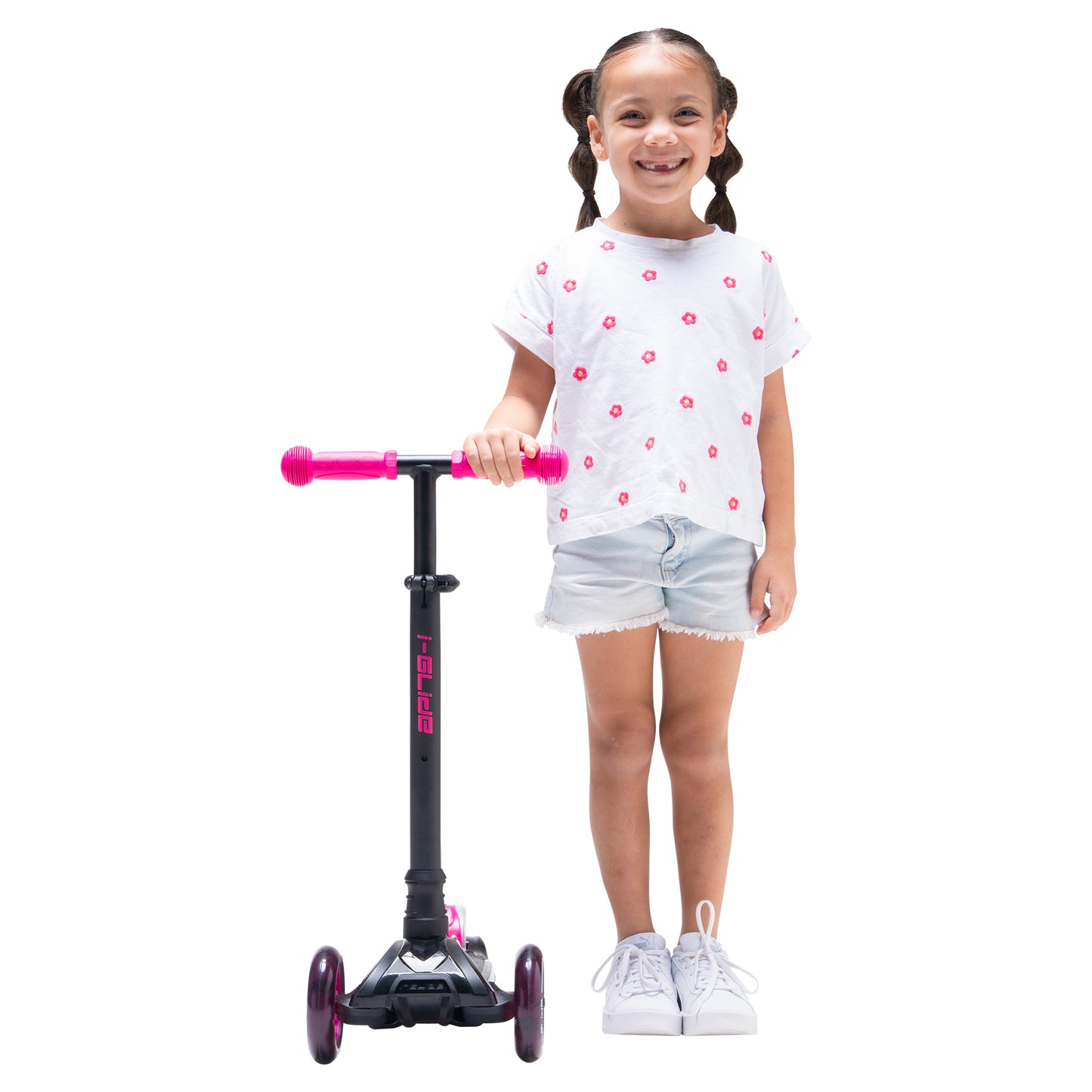 I-GLIDE 3 Wheel Kids Scooter - Black/Pink