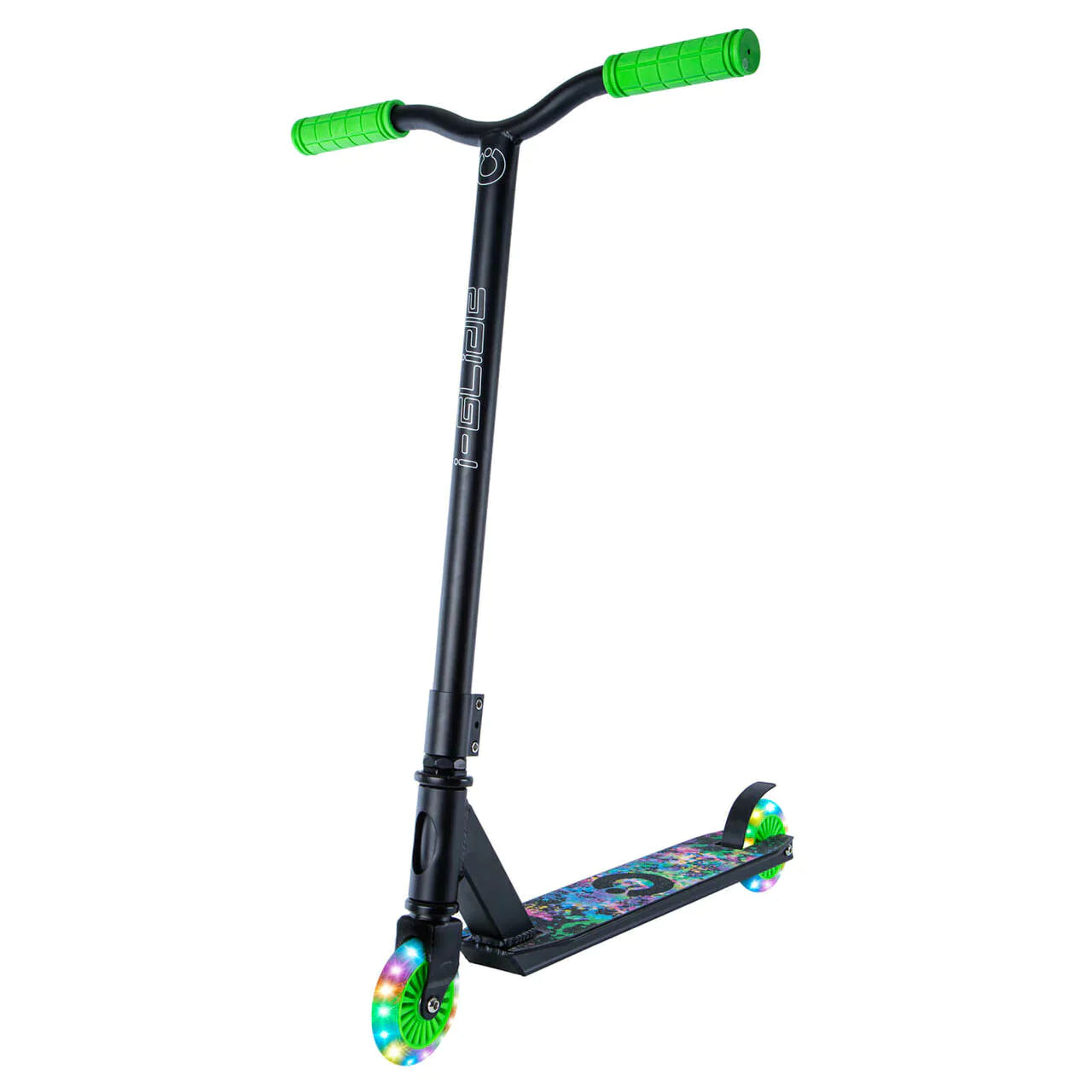 I GLIDE JR LED Light up Scooter Black Green iGlide Scooters