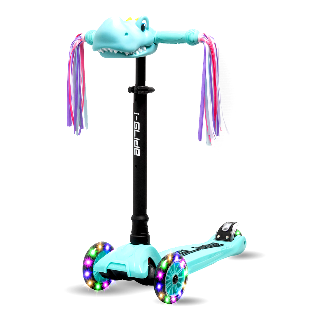 I-GLIDE Handlebar Dinosaur Head - Aqua