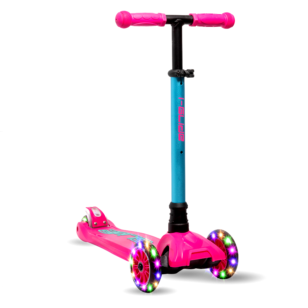 i-Glide 3 Wheel Kids Scooter - Pink/Aqua