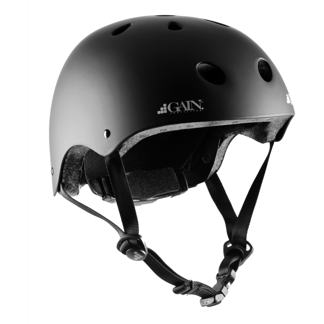 GAIN Protection The Sleeper Kids Certified Helmet w/ Size Adjuster - Black Matte