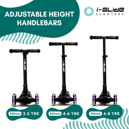i-Glide 3 Wheel Kids Scooter - Black