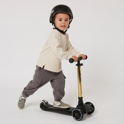 i-Glide 3 Wheel Kids Scooter - Black with Gold Bar