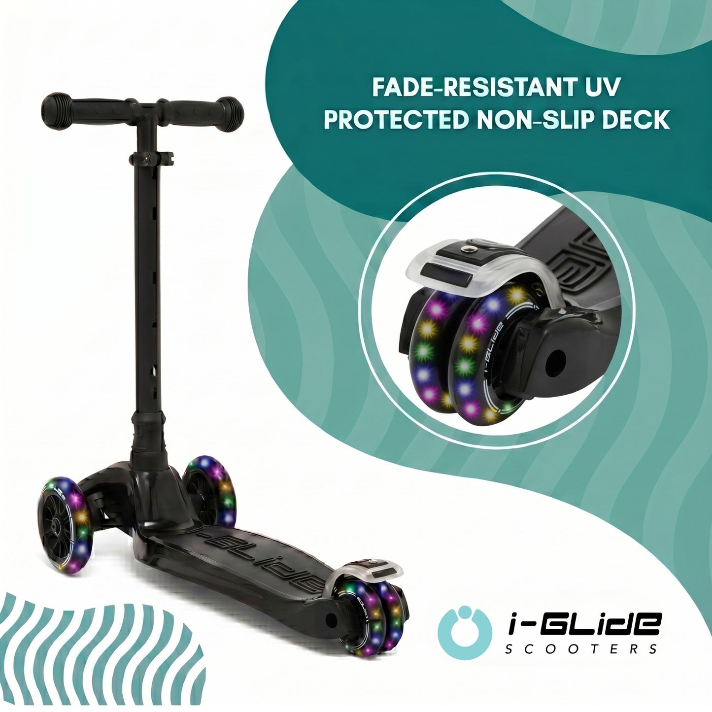 i-Glide 3 Wheel Kids Scooter - Black