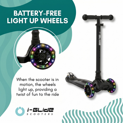 i-Glide 3 Wheel Kids Scooter - Black