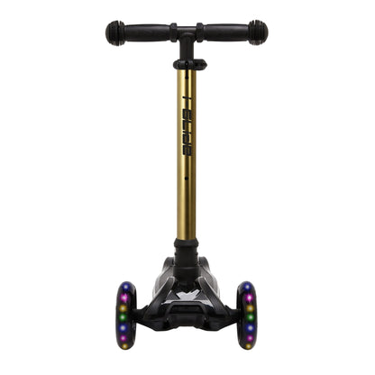i-Glide 3 Wheel Kids Scooter with Toddler Seat - Black with Gold bar