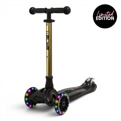 i-Glide 3 Wheel Kids Scooter - Black with Gold Bar