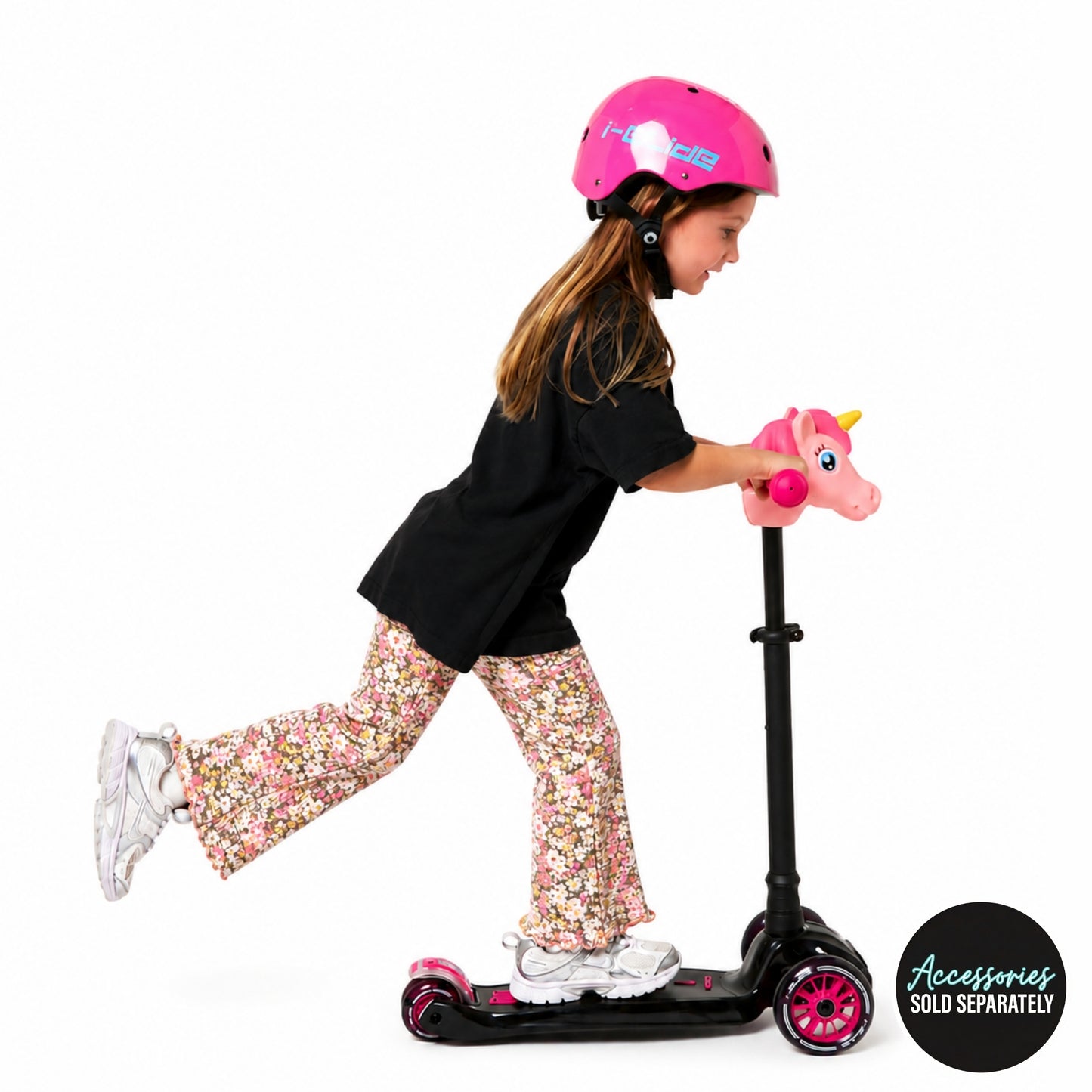 i-Glide 3 Wheel Kids Scooter - Black/Pink