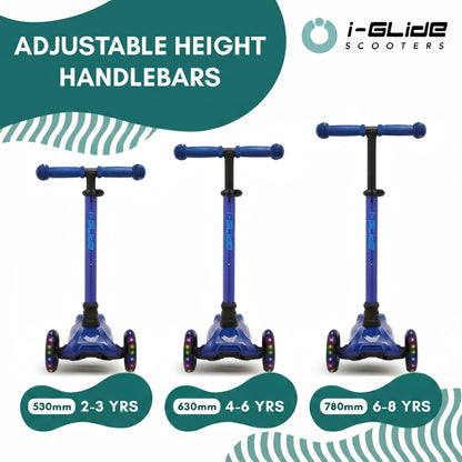 i-Glide 3 Wheel Kids Scooter - Blue/Blue