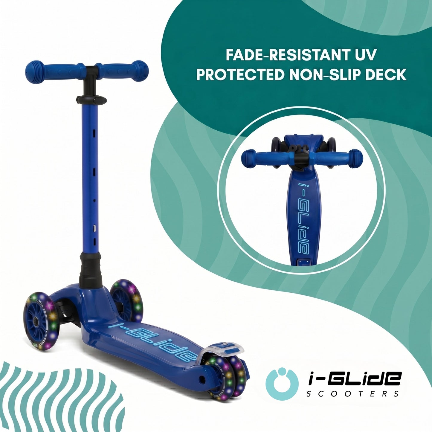 i-Glide 3 Wheel Kids Scooter - Blue/Blue