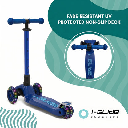 i-Glide 3 Wheel Kids Scooter - Blue/Blue