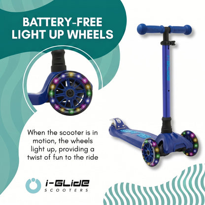 i-Glide 3 Wheel Kids Scooter - Blue/Blue