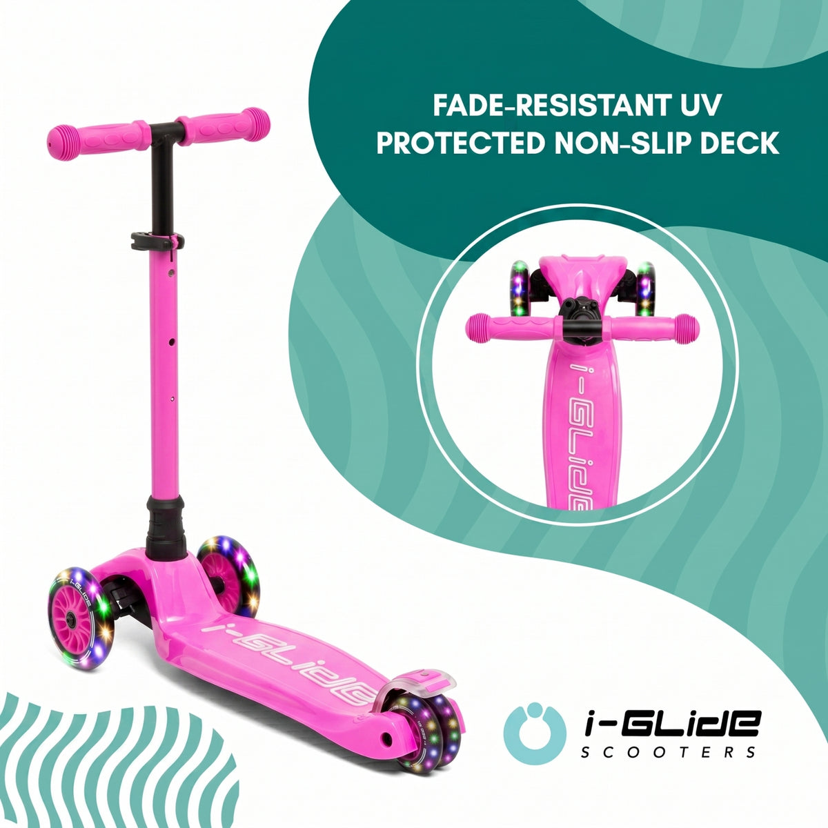 i-Glide 3 Wheel Kids Scooter - Hot Pink