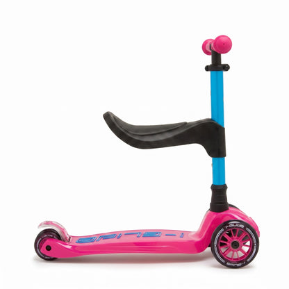i-Glide 3 Wheel Kids Scooter with Toddler Seat - Pink/Aqua