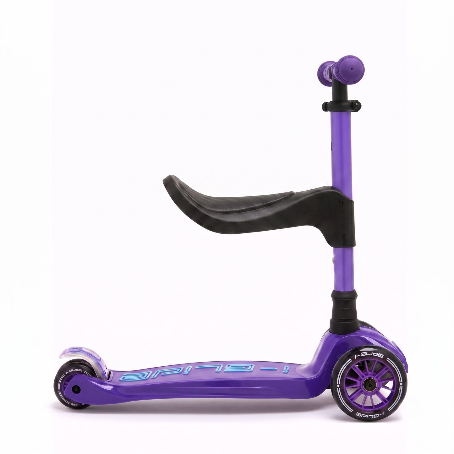 i-Glide 3 Wheel Kids Scooter with Toddler Seat - Purple/Blue