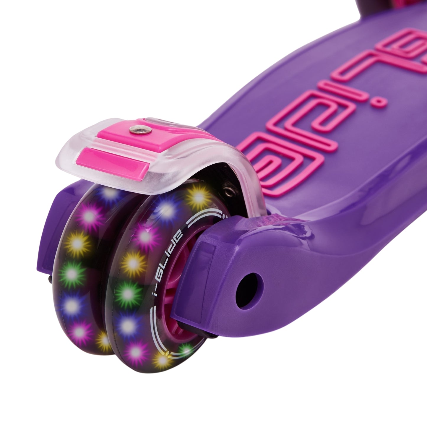 i-Glide 3 Wheel Kids Scooter with Toddler Seat - Purple/Pink