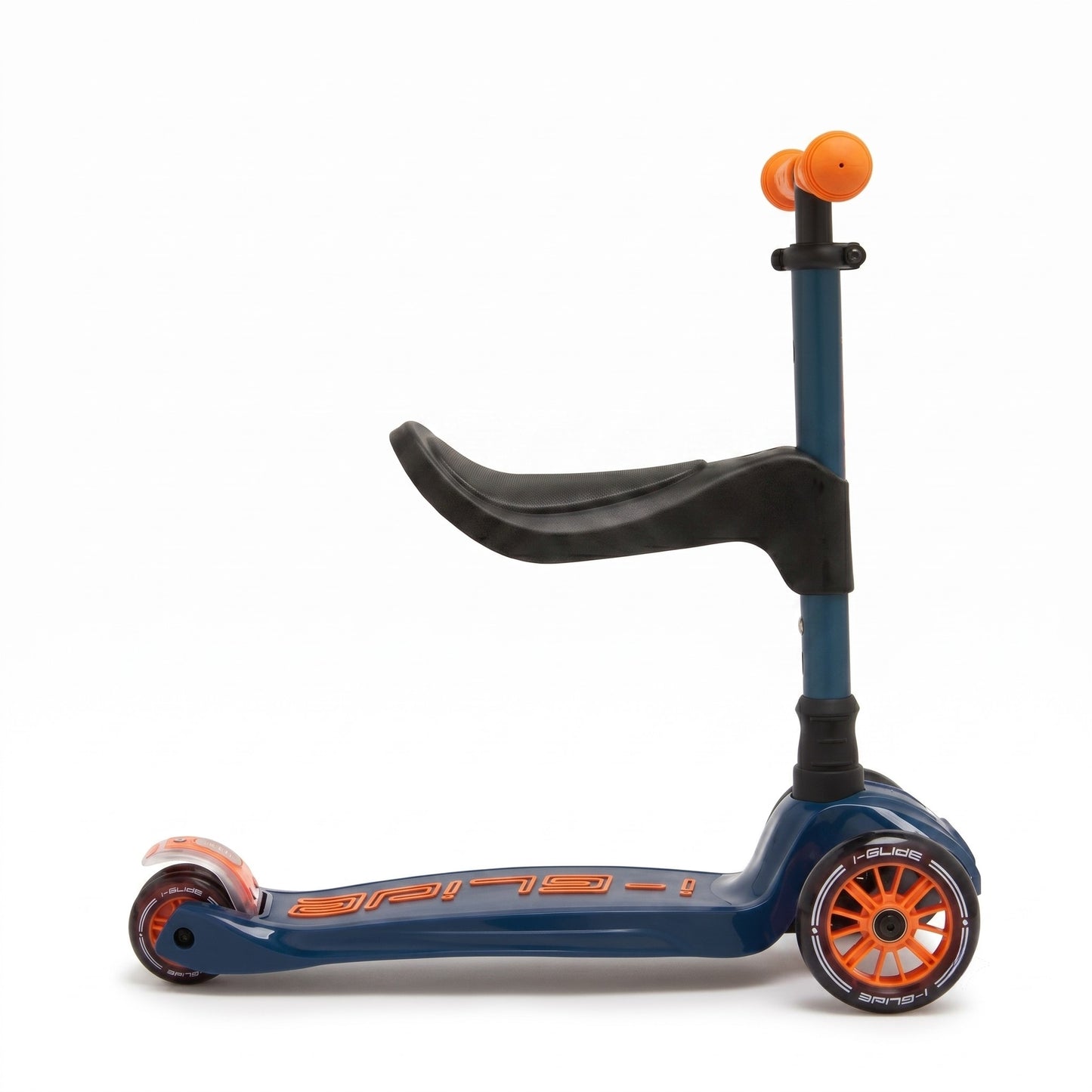 i-Glide 3 Wheel Kids Scooter with Toddler Seat - Blue/Orange