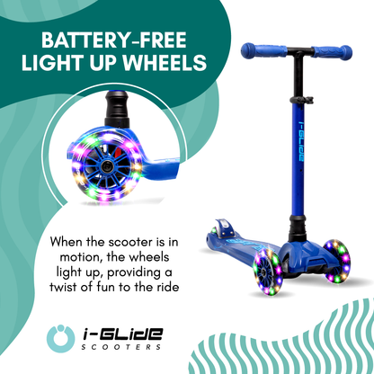 i-Glide 3 Wheel Kids Scooter - Blue/Blue