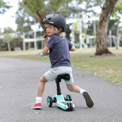 I-GLIDE 3 Wheel Kids Scooter with Toddler Seat - Purple/Blue