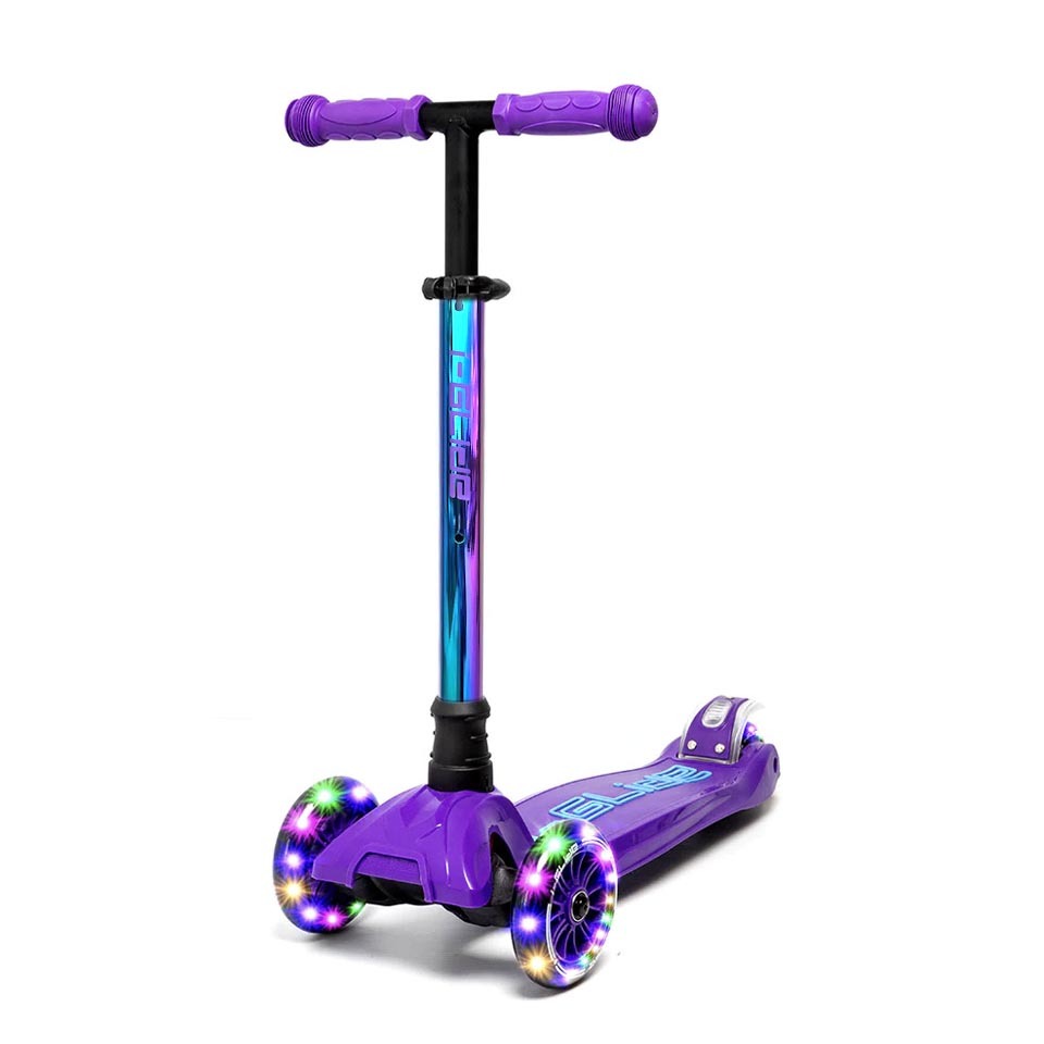 i-Glide 3 Wheel Kids Scooter with Toddler Seat - Purple/Blue with Neo bar