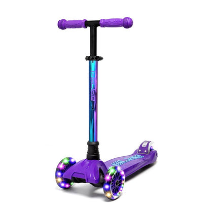 i-Glide 3 Wheel Kids Scooter with Toddler Seat - Purple/Blue with Neo bar