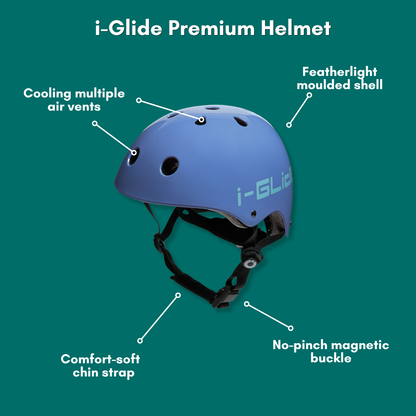 I-GLIDE Premium Kids Helmet - Blue
