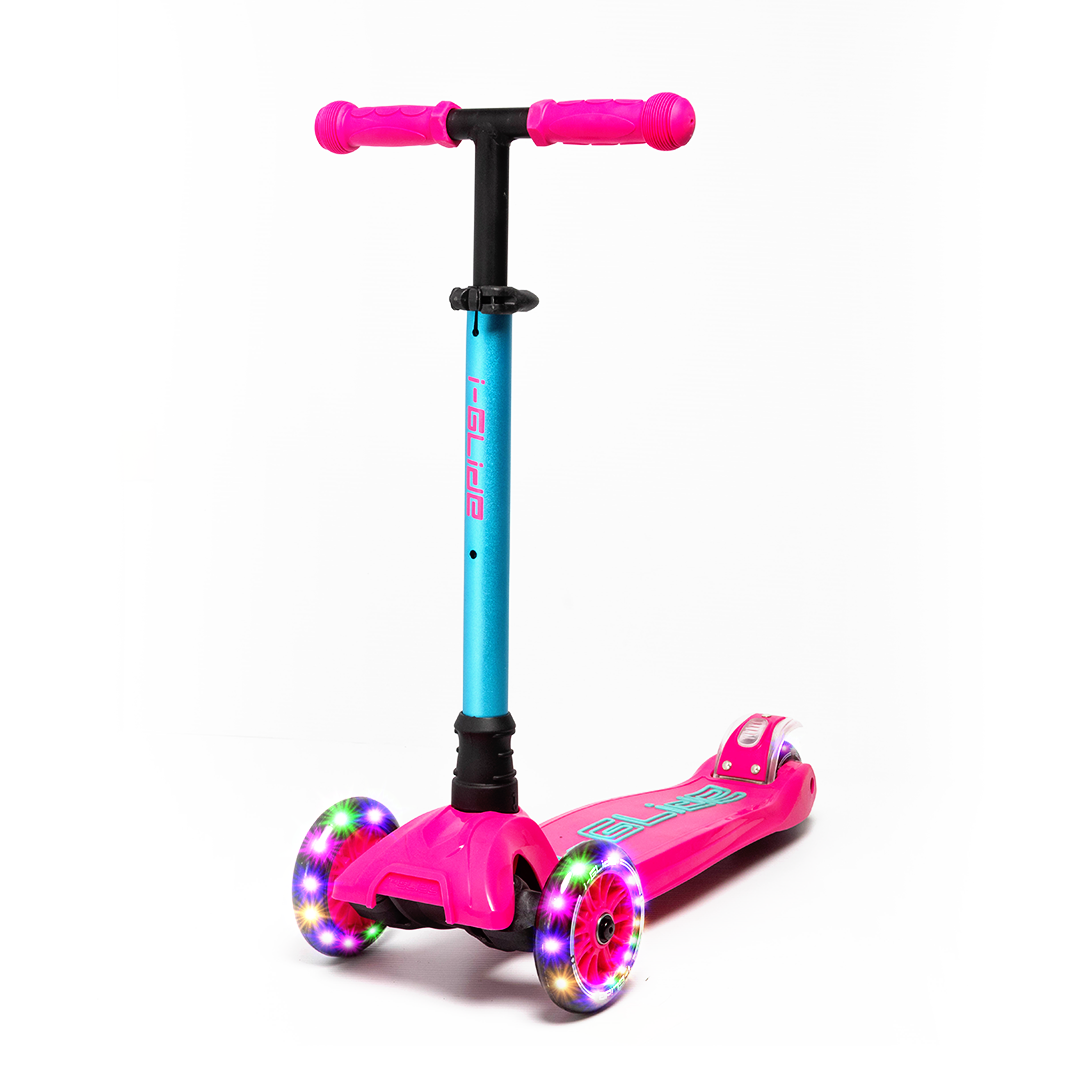 i-Glide 3 Wheel Kids Scooter - Pink/Aqua